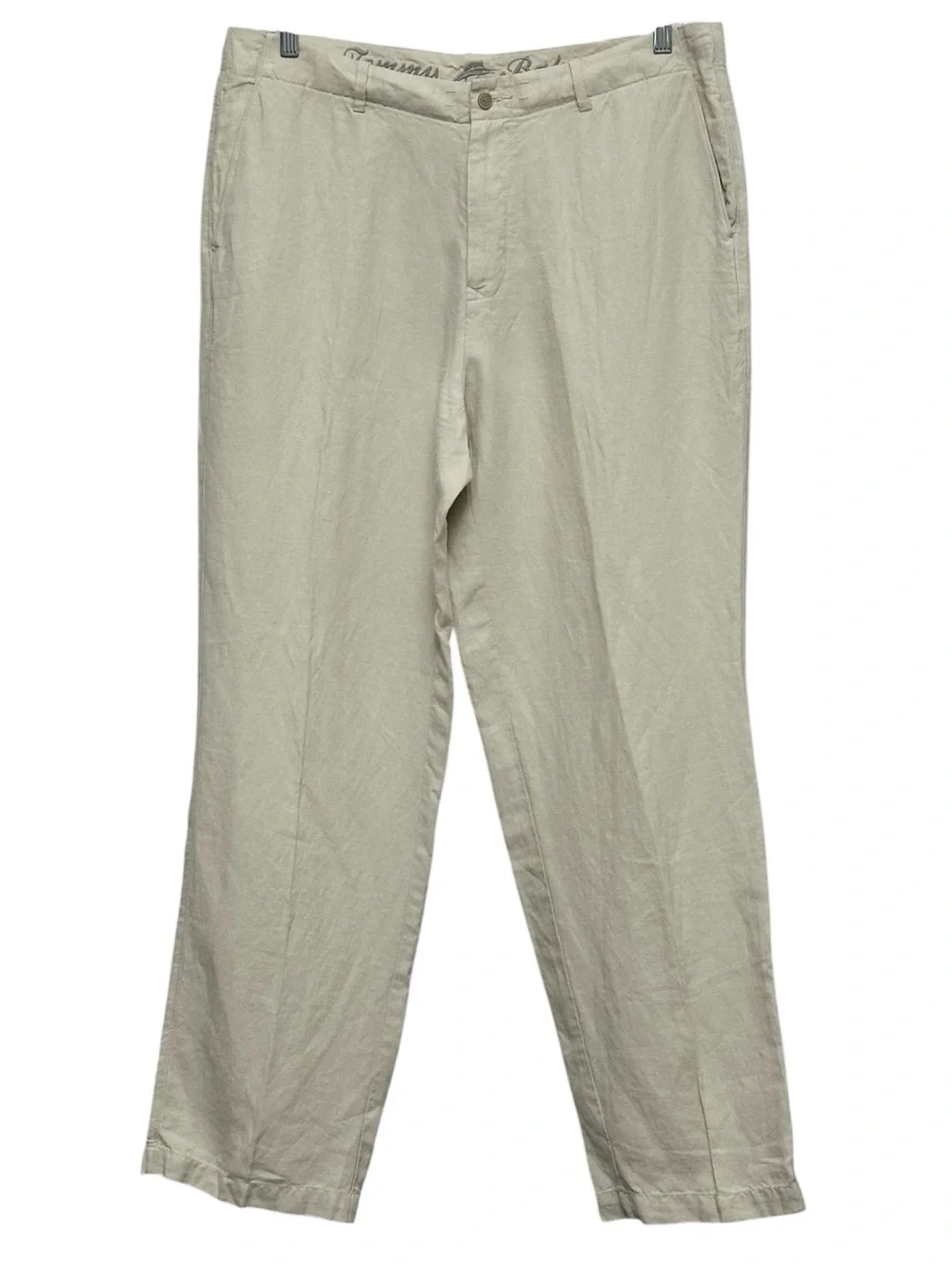 Tommy Bahama Men's Cream Linen & Silk Blend Chinos Resort Vacation Size 36x32‎